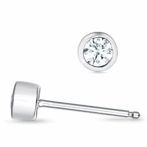 2 x 0,13 ct solitäreörhängestift i 14 karat vitguld med diamant
