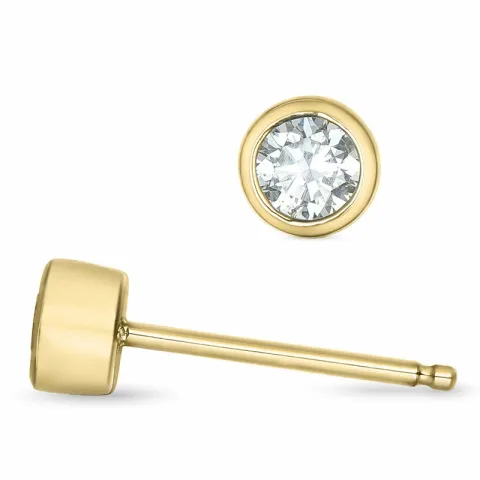 2 x 0,14 ct solitäreörhängestift i 14 karat guld med diamant