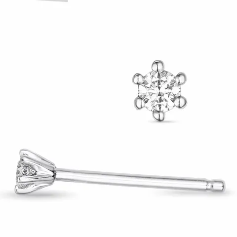 2 x 0,03 ct briljant solitäreörhängestift i 14 karat vitguld med diamant