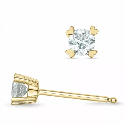 2 x 0,18 ct kampajn -  diamant solitäreörhängestift i 14 karat guld med diamant 