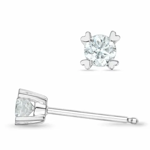 2 x 0,18 ct kampajn -  diamant solitäreörhängestift i 14 karat vitguld med diamant 