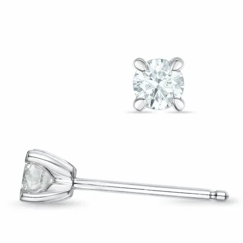 2 x 0,18 ct kampajn -  diamant solitäreörhängestift i 14 karat vitguld med diamant 