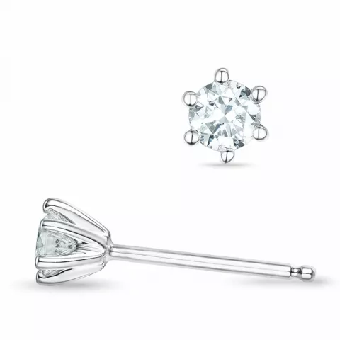 2 x 0,16 ct kampajn -  diamant solitäreörhängestift i 14 karat vitguld med diamant 