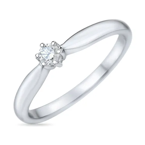 diamant solitärring i 14 karat vitguld 0,10 ct