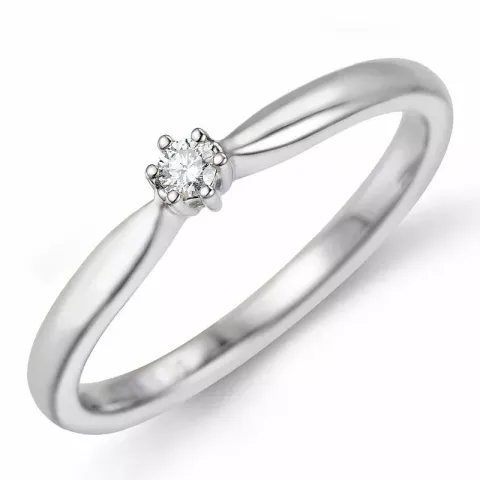 diamant solitärring i 14  karat vitguld 0,05 ct