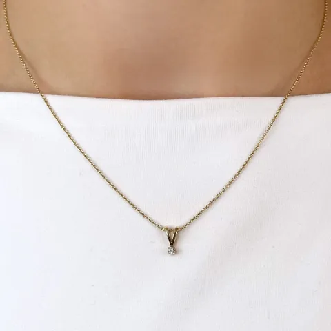 solitärberlock i 14 carat guld 0,05 ct