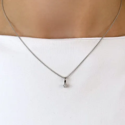 kampajn -  diamant hängen i 14  carat vitguld 0,10 ct