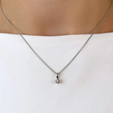 kampajn - diamant hängen i 14 carat vitguld 0,10 ct