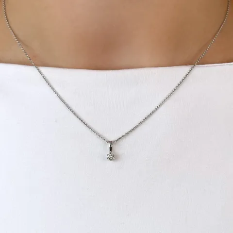 kampajn - diamant hängen i 14 carat vitguld 0,10 ct