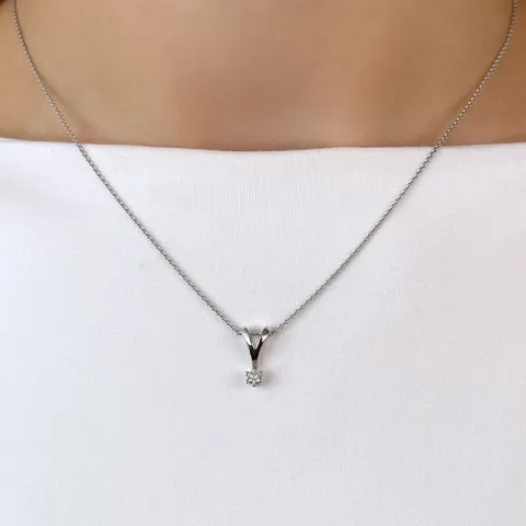 kampajn - diamant hängen i 14 carat vitguld 0,10 ct