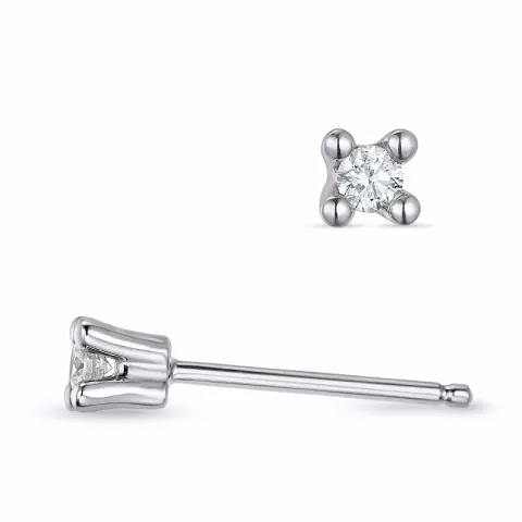 2 x 0,05 ct kampajn - diamant solitäreörhängestift i 14 karat vitguld med diamant