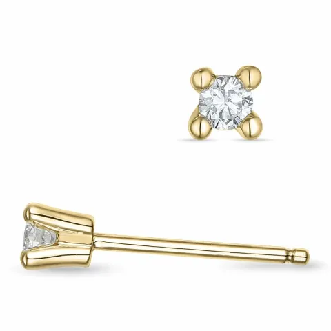 2 x 0,06 ct kampajn - diamant solitäreörhängestift i 14 karat guld med diamant