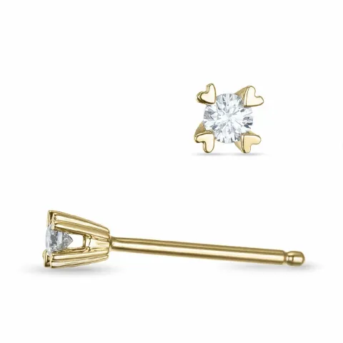2 x 0,04 ct kampajn - diamant solitäreörhängestift i 14 karat guld med diamant