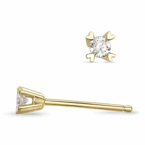 2 x 0,05 ct kampajn - diamant örhängestift i 14 karat guld med diamant