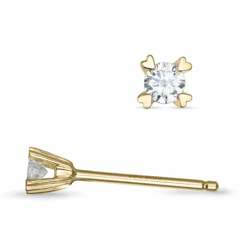 2 x 0,06 ct kampajn - diamant solitäreörhängestift i 14 karat guld med diamant
