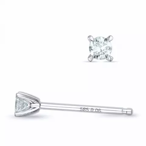 2 x 0,06 ct kampajn -  diamant solitäreörhängestift i 14 karat vitguld med diamant 