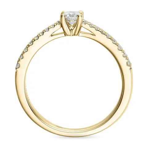 diamantring i 14  karat guld 0,20 ct 0,14 ct