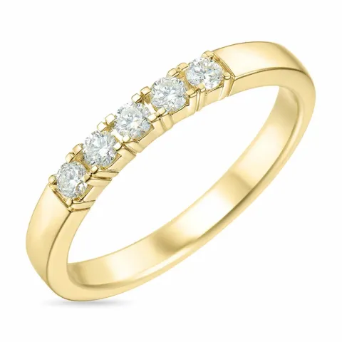 alliancring i 14 karat guld 5 x 0,05 ct