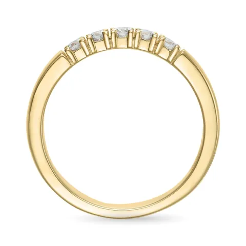 alliancring i 14 karat guld 5 x 0,05 ct
