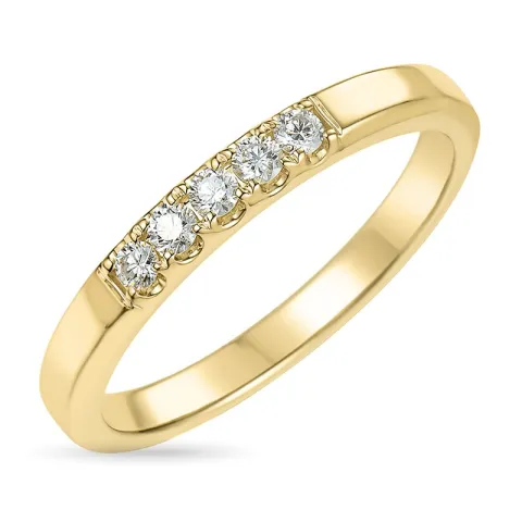 diamant alliancring i 14  karat guld 0,19 ct