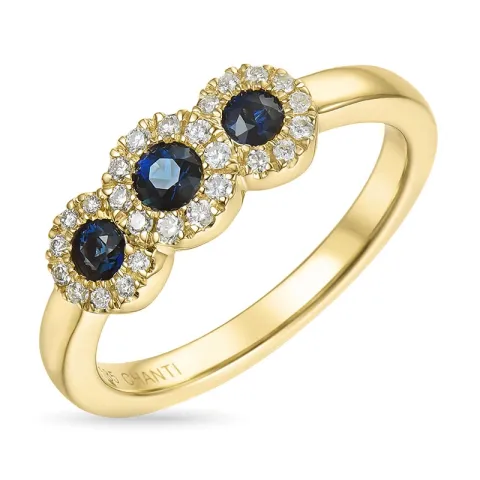 safir diamantring i 14  karat guld 0,15 ct 0,36 ct