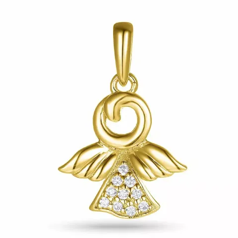 ängel zirkon hängen i förgyllt silver