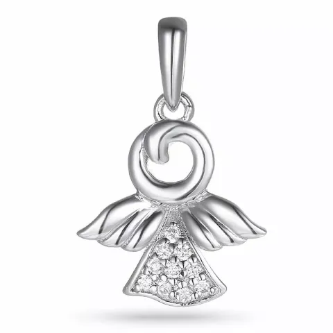 ängel zirkon hängen i silver