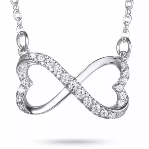 Infinity hjärta zirkon hängen med halskedja i silver