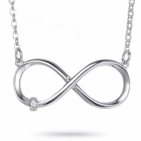 infinity zirkon hängen med halskedja i silver med infinity hänge i silver