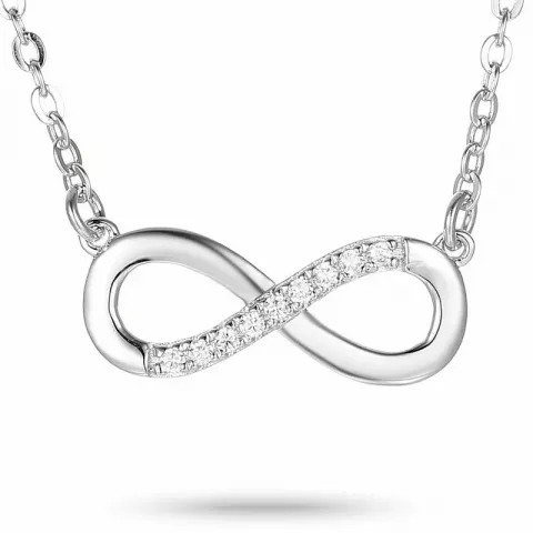 infinity zirkon hängen med halskedja i silver