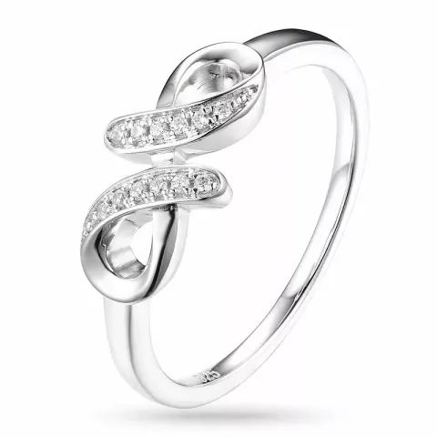 Elegant infinity zirkon ring i silver