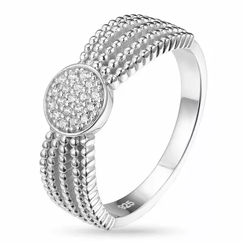 vit zirkon ring i silver