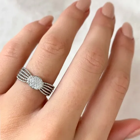 vit zirkon ring i silver