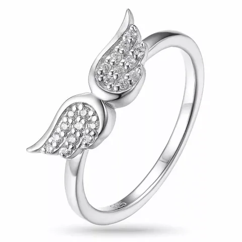 vinge zirkon ring i silver