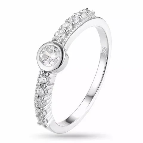 vit zirkon alliancring i silver