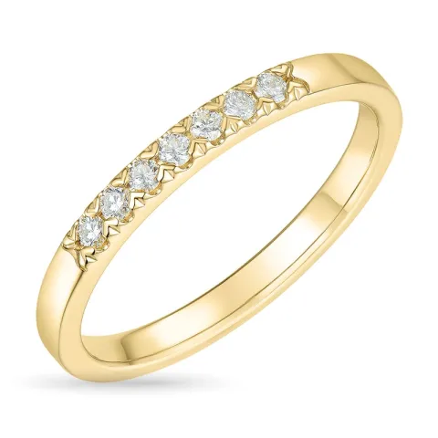 diamant alliancring i 14  karat guld 0,13 ct