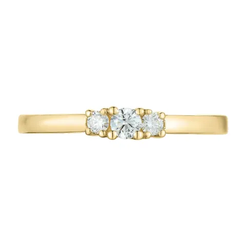 diamantring i 14  karat guld 0,10 ct 0,08 ct