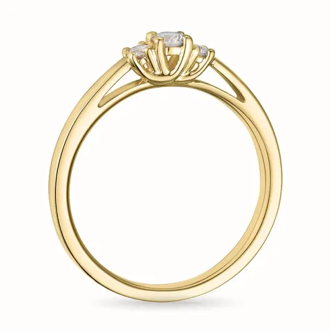 diamantring i 14  karat guld 0,10 ct 0,08 ct