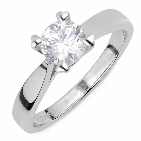 Förtjusande vit zirkon ring i silver