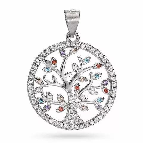 Kollektionsprov livets träd zirkon hängen i silver