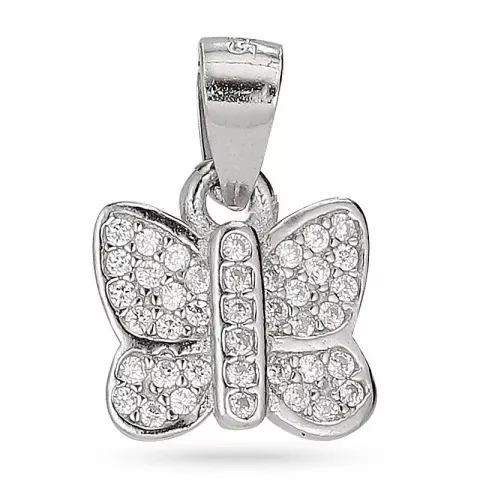 Kollektionsprov fjärilar zirkon hängen i silver