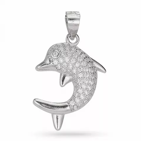 Kollektionsprov delfin zirkon hängen i silver
