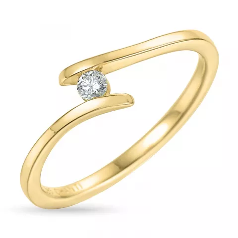 diamant ring i 9 karat guld 0,07 ct