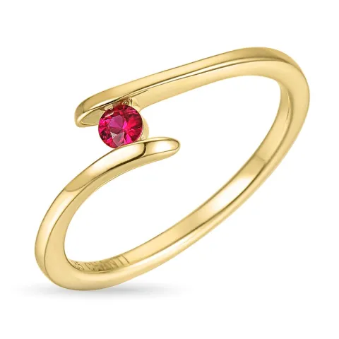 rubin ring i 9 karat guld 0,10 ct