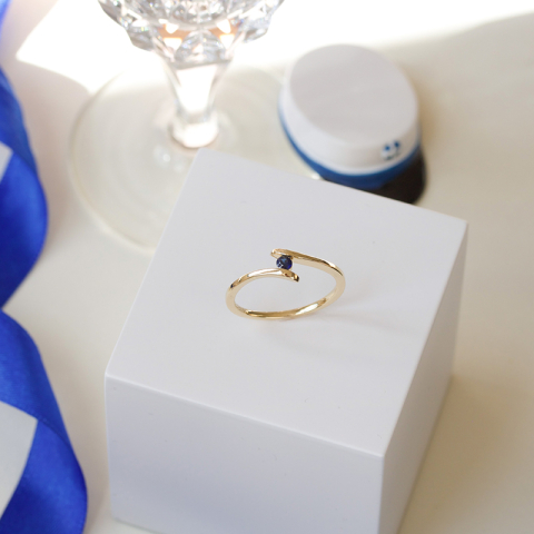 safir ring i 9 karat guld 0,10 ct