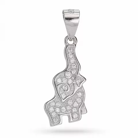 Kollektionsprov elefant zirkon hängen i silver