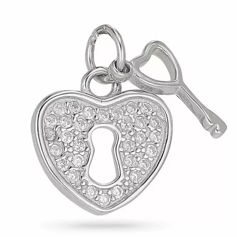 Kollektionsprov nyckel zirkon hängen i silver