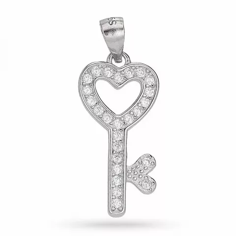 Kollektionsprov nyckel zirkon hängen i silver