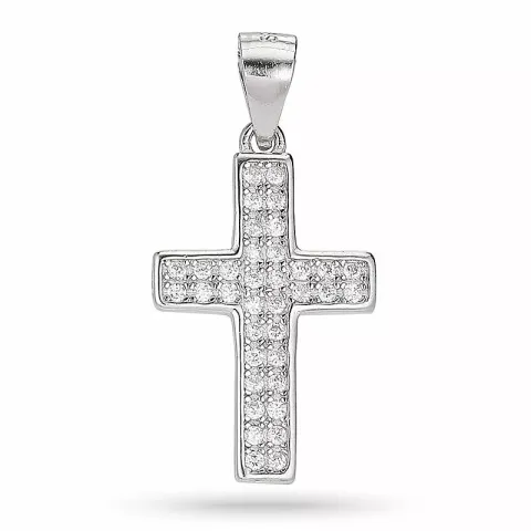 Kollektionsprov kors zirkon hängen i silver