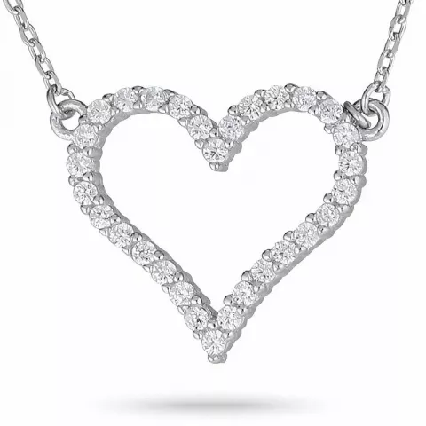 Kollektionsprov hjärta zirkon halskedja med berlocker i silver med hjärthängen i silver